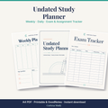 Undated Study Planner by Cortexa Study – weekly, daily, exam and assignment tracker