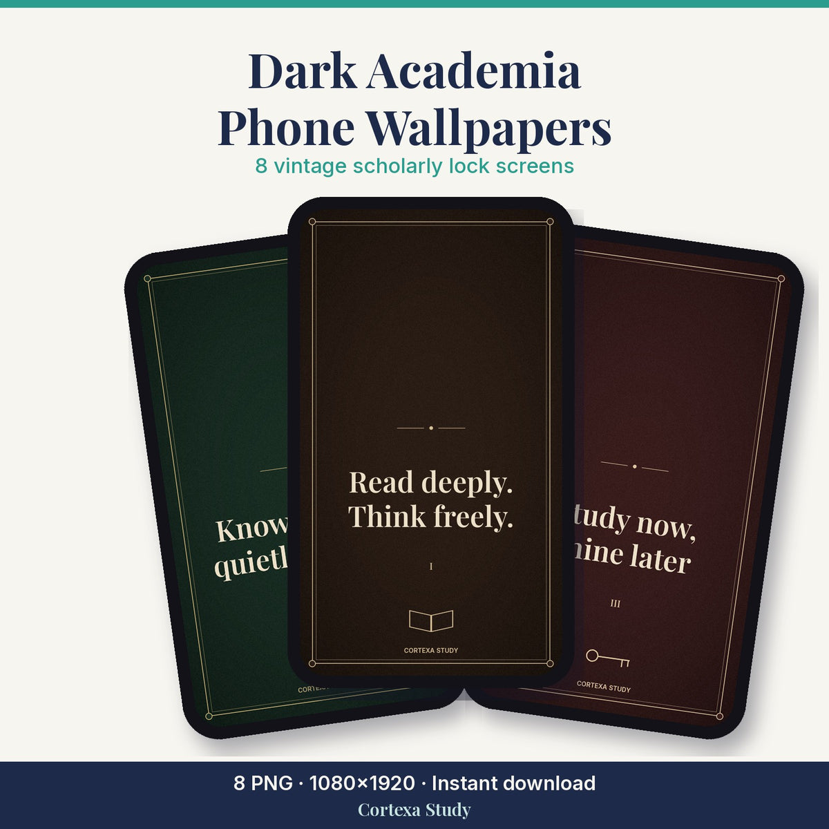 Dark Academia Study Wallpapers by Cortexa Study – 8 phone lock screens