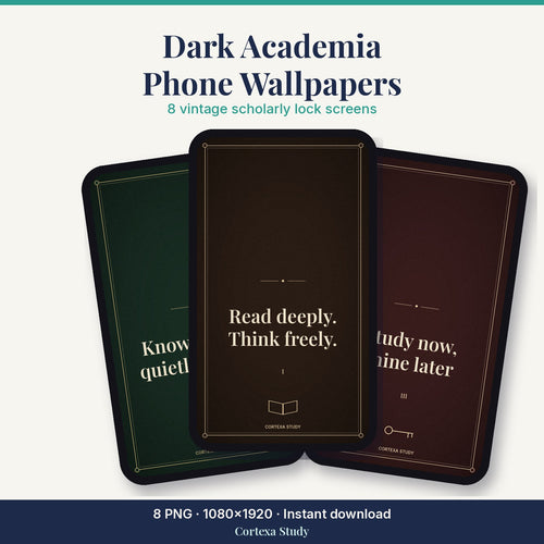 Dark Academia Study Wallpapers by Cortexa Study – 8 phone lock screens