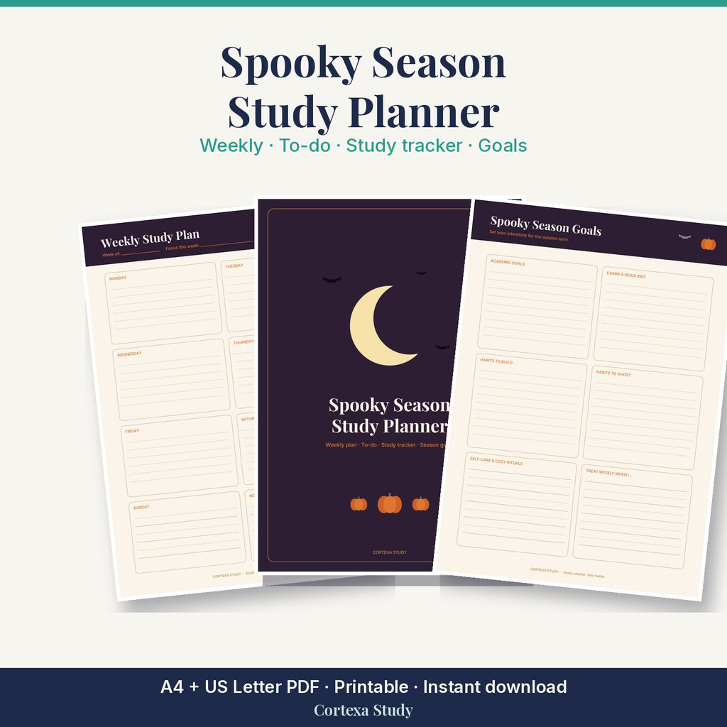Spooky Season Study Planner by Cortexa Study – printable PDF