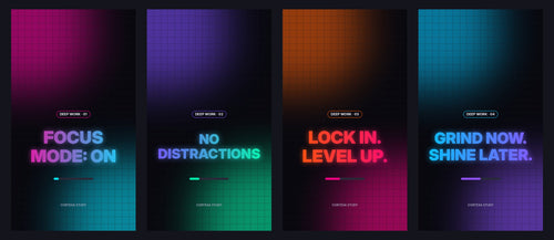 Preview of Neon Focus wallpapers 1–4
