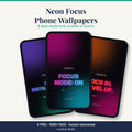 Neon Focus Study Wallpapers by Cortexa Study – 8 phone lock screens