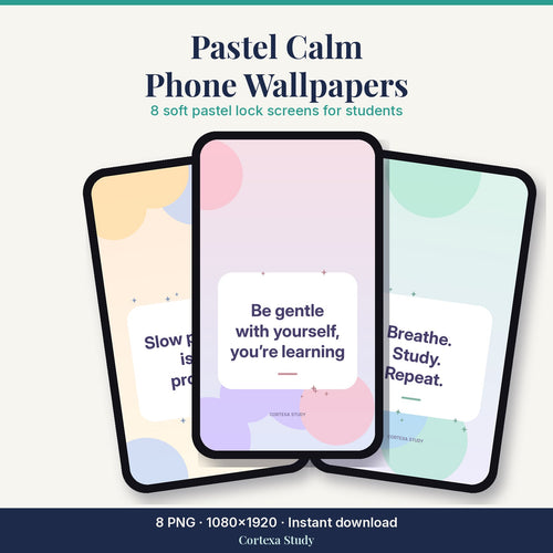 Pastel Calm Study Wallpapers by Cortexa Study – 8 phone lock screens